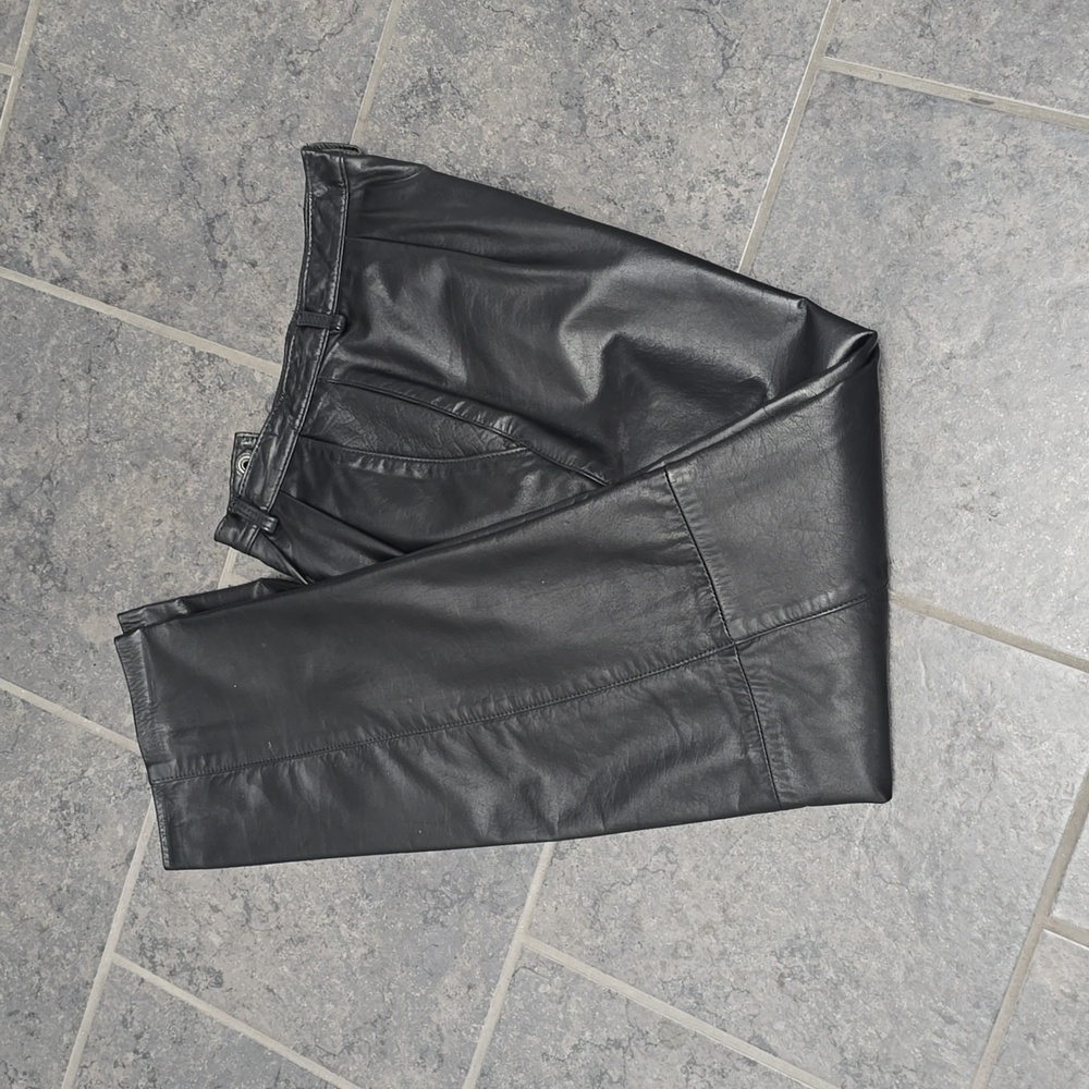 Womens Black Leather Pants